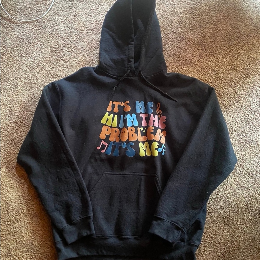 Gildan Black Hoodie with Taylor Swift Anti Hero Song Lyrics